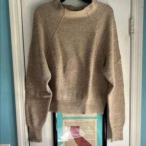 Free People Cozy Beige Knit Sweater